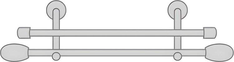Карниз для штор металлический двухрядный (19/19 мм)